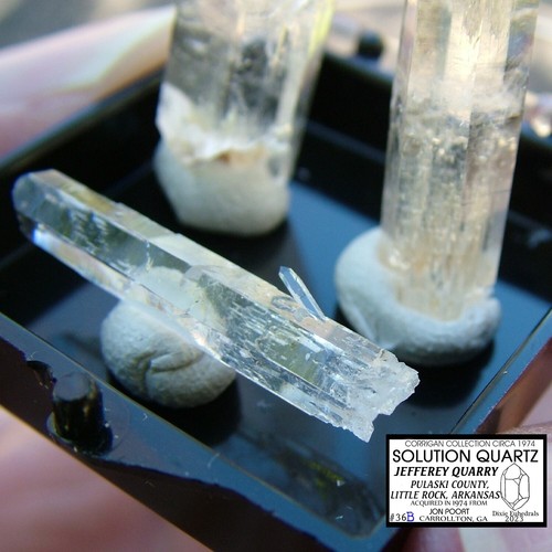 3 SOLUTION QUARTZ CRYSTALS JEFFREY QUARRY LITTLE ROCK ARKANSAS JEFFRY PERKY BOX - Picture 13 of 24