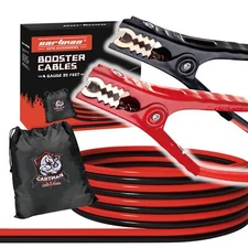 CARTMAN 4 Gauge 20 Feet Jumper Cables Automotive Booster Cables with Carry Ba...