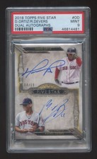 PSA 9 David Ortiz- RAFEAL DEVERS RC 2018 TOPPS FIVE STAR DUAL AUTOGRAPH #ED 4/10