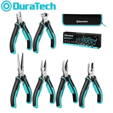 DURATECH 6PC Mini Pliers Needle Nose Diagonal Long Nose Bent Nose Jewelry Pliers