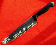 Diamond Cut Black Handle French Chef Knife 8" Surgical Stainless Steel Blade 