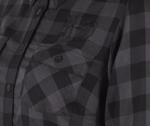 Camisa tejida para mujer Harley-Davidson negra a cuadros H-D clásica L/S (S06) - Imagen 5 de 6