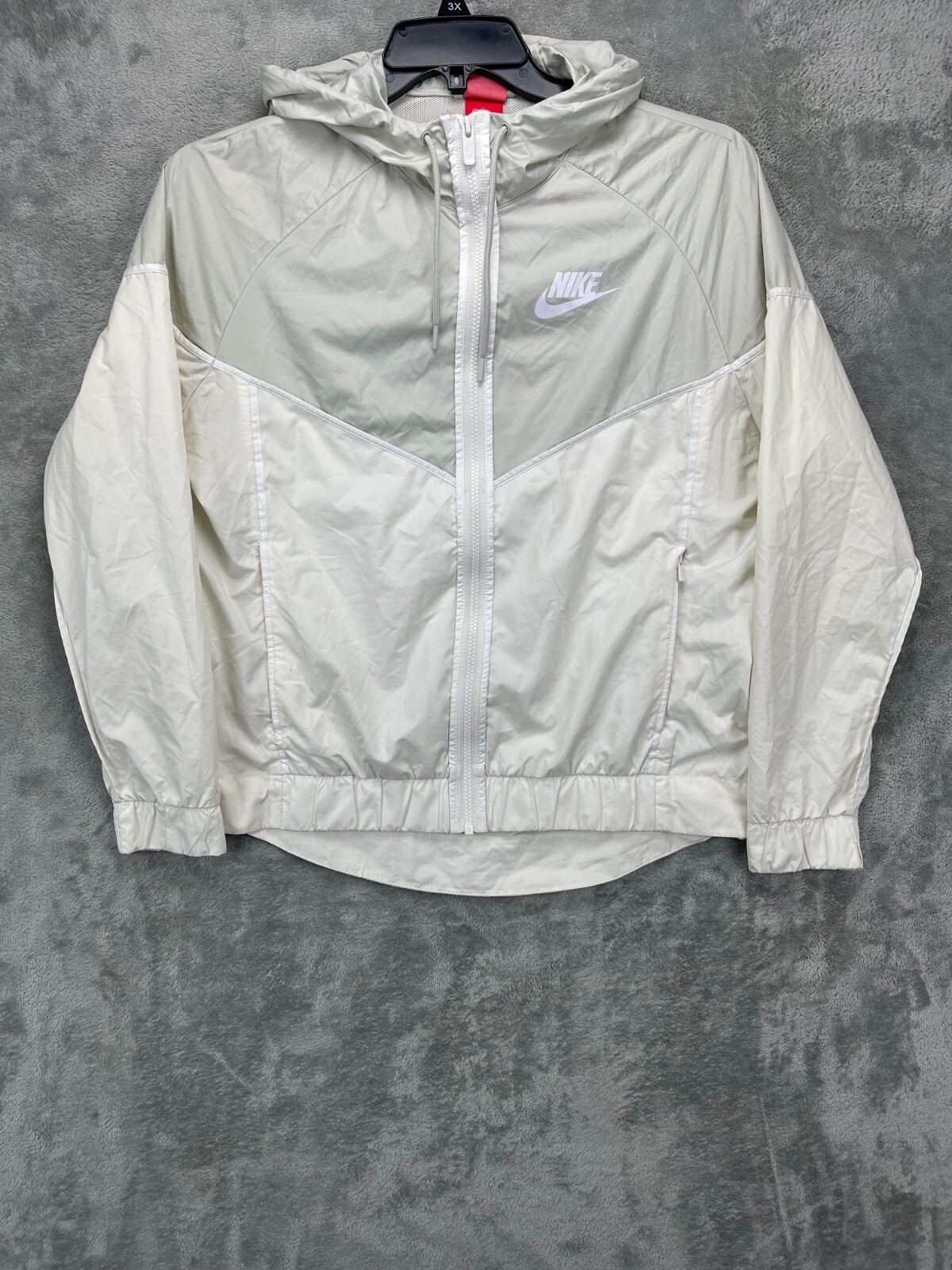 SACAI X NIKE Giacca a vento Nike donna Windrunner taglia L cemento avorio ventilata full zip