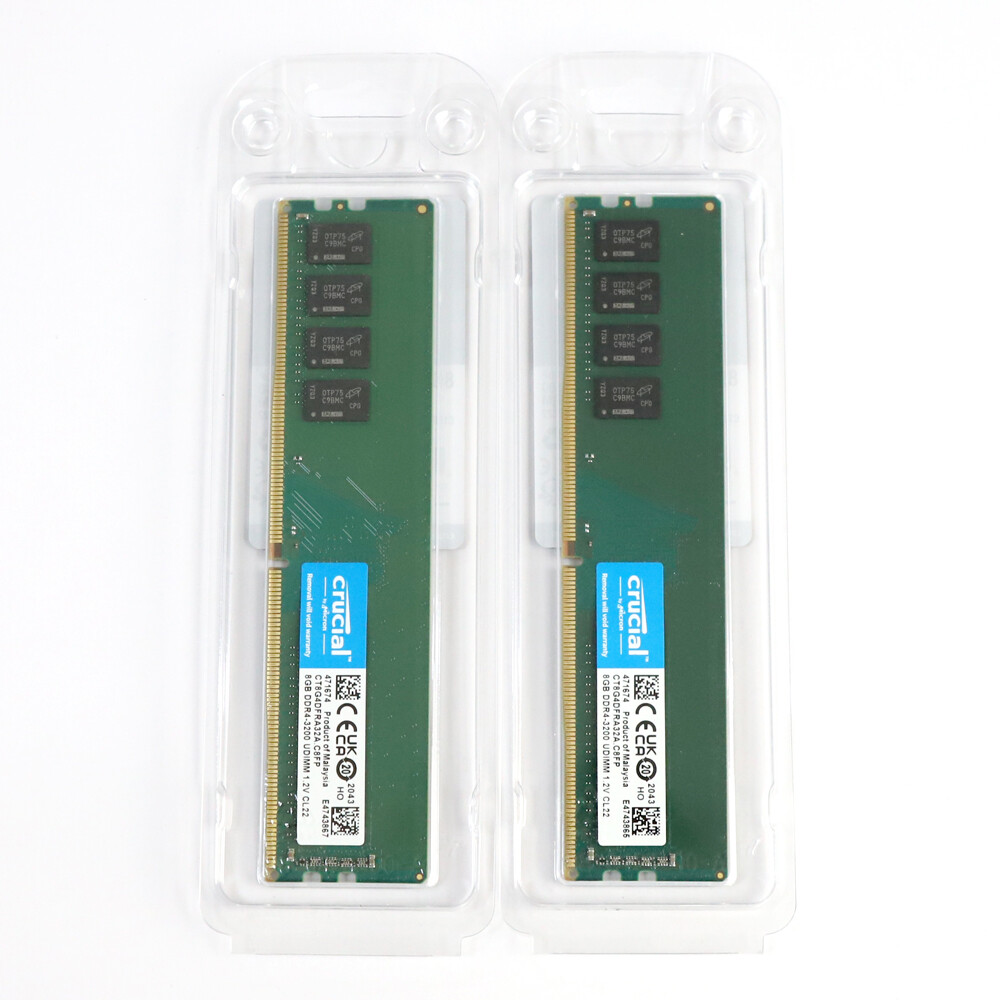 Crucial 16GB(2x 8GB) DDR4 3200MHz PC4 25600 UDIMM RAM 1.2V CL22