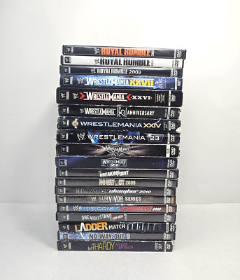 WWE Wrestling DVD Lot Of 19 Royal Rumble 2009-2011 Wrestlemania 21-27 Jeff Hardy