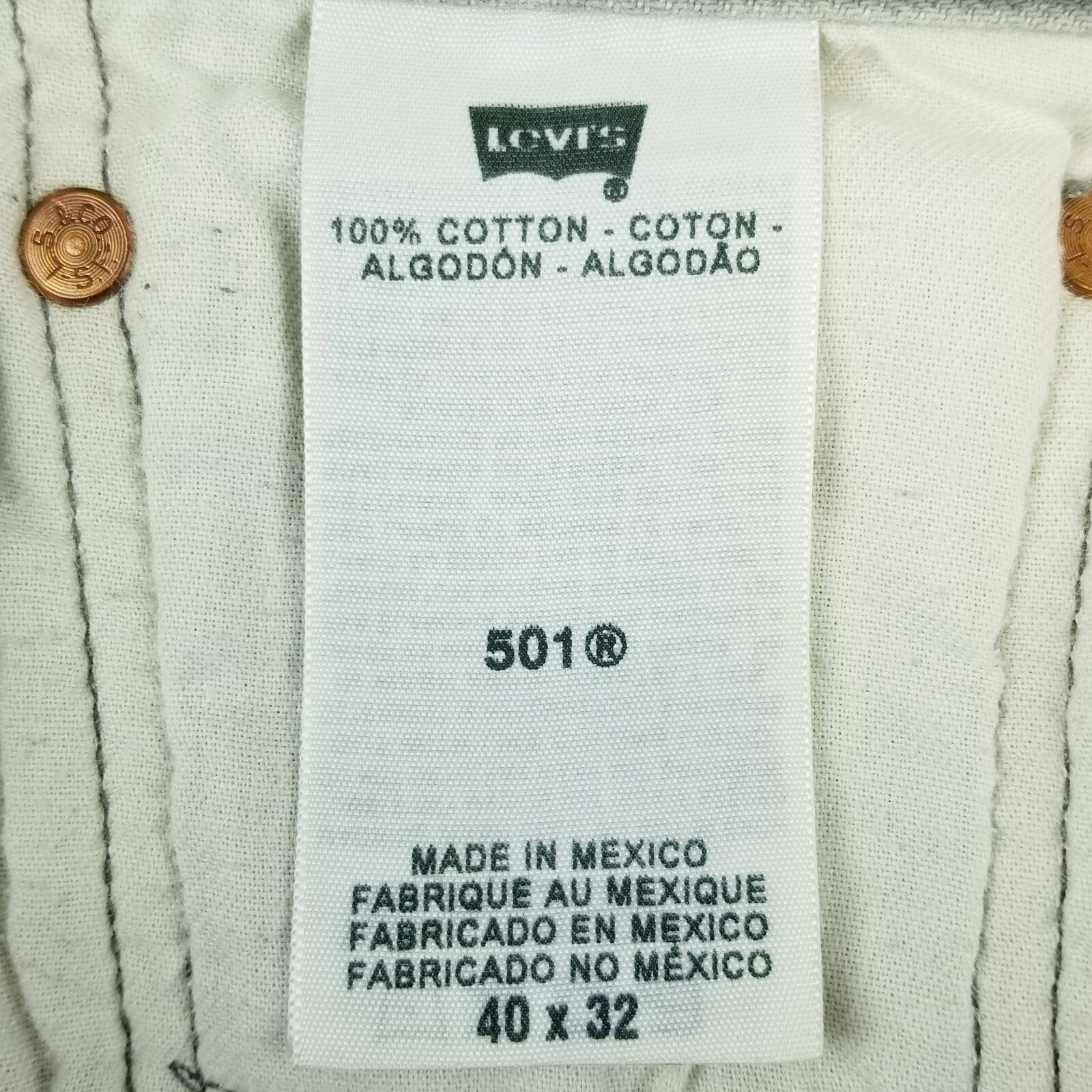 Vintage Levi's 501xx 40x32 (Actual 37x29) Light G… - image 6