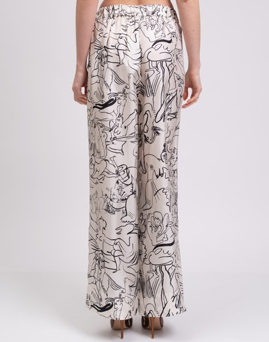 RRP€950 GAUCHERE Silk Trousers FR40 US8 L Vulgar Print Wide Leg Made in Italy - Imagen 6 de 10