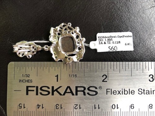 Purple Square Black Australian opal Doublet Rose Sapphire pendant Sterling $560 - Picture 9 of 12