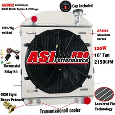 3 ROW Aluminum Radiator+Shroud Fan Fits 1917-1927 Ford Model T-Bucket Chevy V8