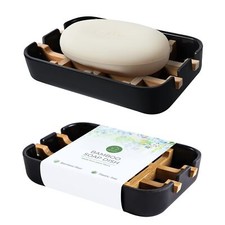 Soap Dishes For Bar Soap2 Pack Black Bathroom Soap Dish2pcs/set Bamboo Soap Dish