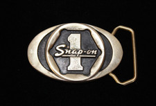 Snap-On 1 SPP-455 Solid Brass BTS Belt Buckle 3"x2" 1970-1980s