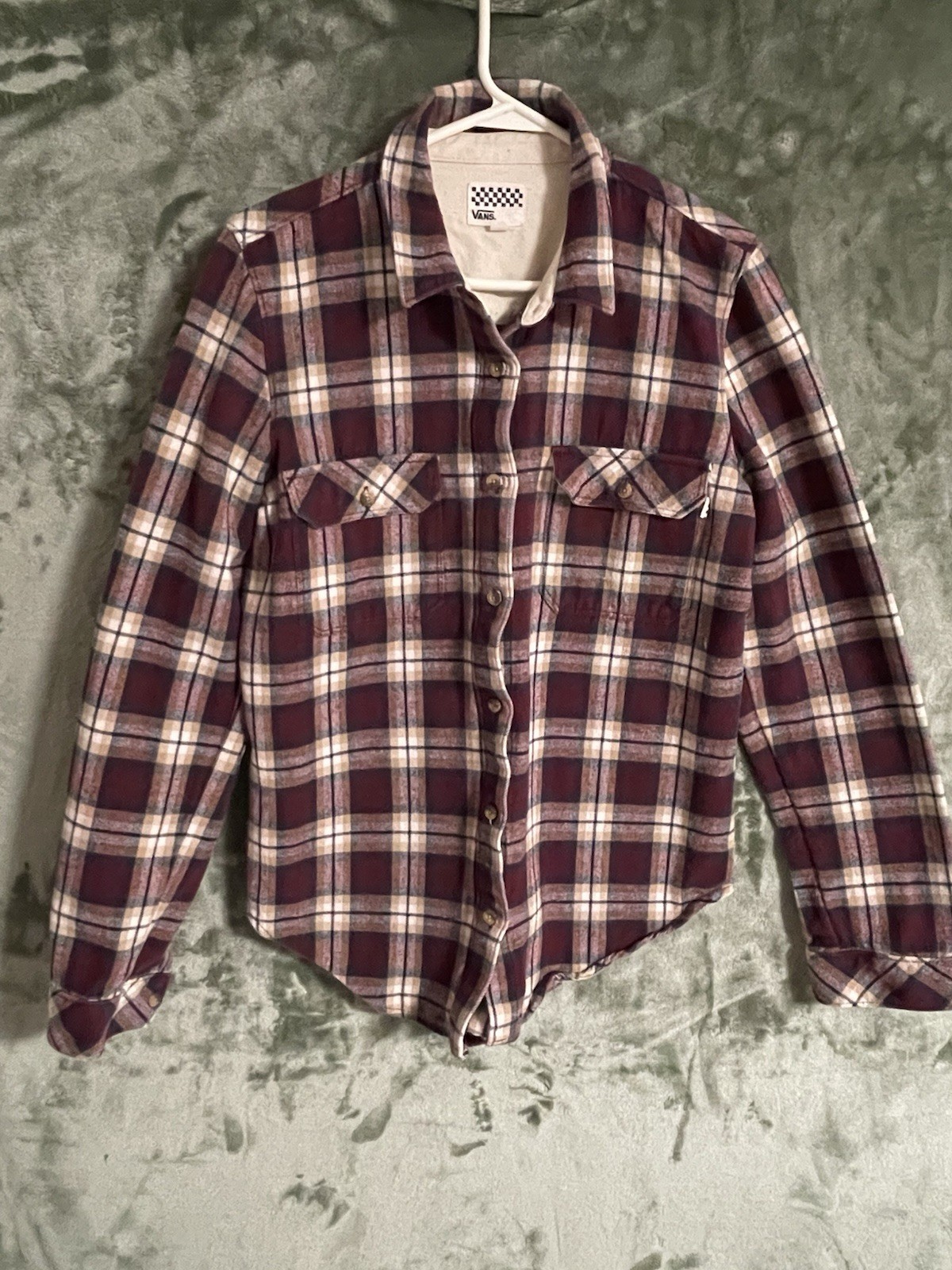VANS Men's Classic Fit Flannel Long Sleeve Shirt Plaid, Size Large