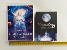2 Box Set’s Of  Oracle Cards Moonology & Lightworker Genuine Size Tarot