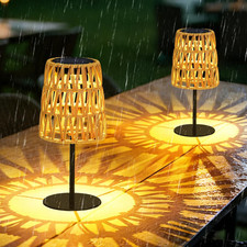 2Pcs Outdoor Table Lamp: Rechargeable LED Solar Lantern for Garden Yard, Waterpr