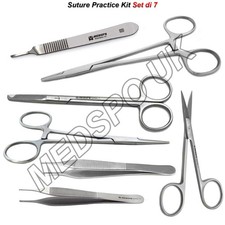 Medical Veterinary Students Suture Practice Kit Surgical Iris Scissors Forceps