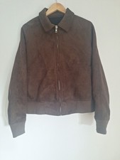 Giacca uomo media Pull & Bear marrone collo a punta tasche zip foderata poliestere