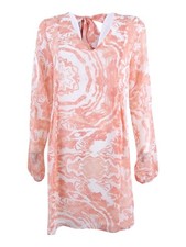 BCBGeneration Women's Tie-Back Printed Trapeze Dress (XS, Petal) 613000144768