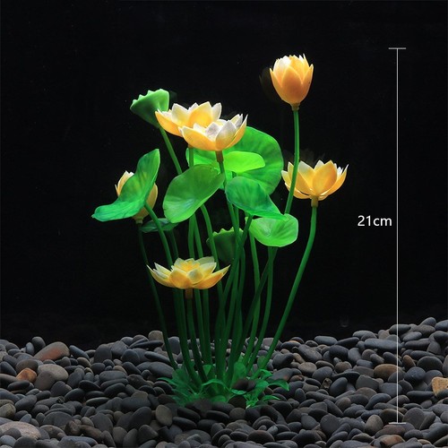 Aquarium Artificial Lotus Plants Water Grass Decoration Fish Tank Landscaping* - Bild 9 von 14