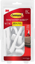 Command 5 Lb Large Utility Hooks, 14 Hooks and 16 Strips, Damage-Free Hanging Wa 2.00 per strip