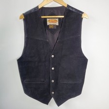 Paragraff Clothing CO. Black Genuine suede Leather front vest Size M