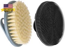 Food-Grade Soft Silicone Body Scrubber with PP Exfoliating Brush