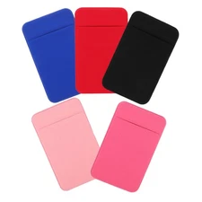  5 Pcs Adhesive Phone Pocket Sticky Wallet Back of Holder Card Cell