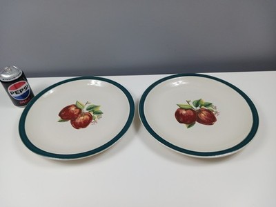 2 x China Pearl CASUALS große Keramik Servierplatten - Äpfel - 31,5 cm