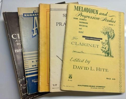 Five Clarinet Method Books Langenus, Rubank Advanced II, And Three Others
