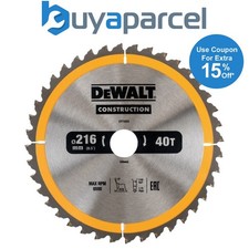 DeWALT DT1953 Construction Circular Saw Blade 216 x 30mm x 40T Nail Tough DT1155