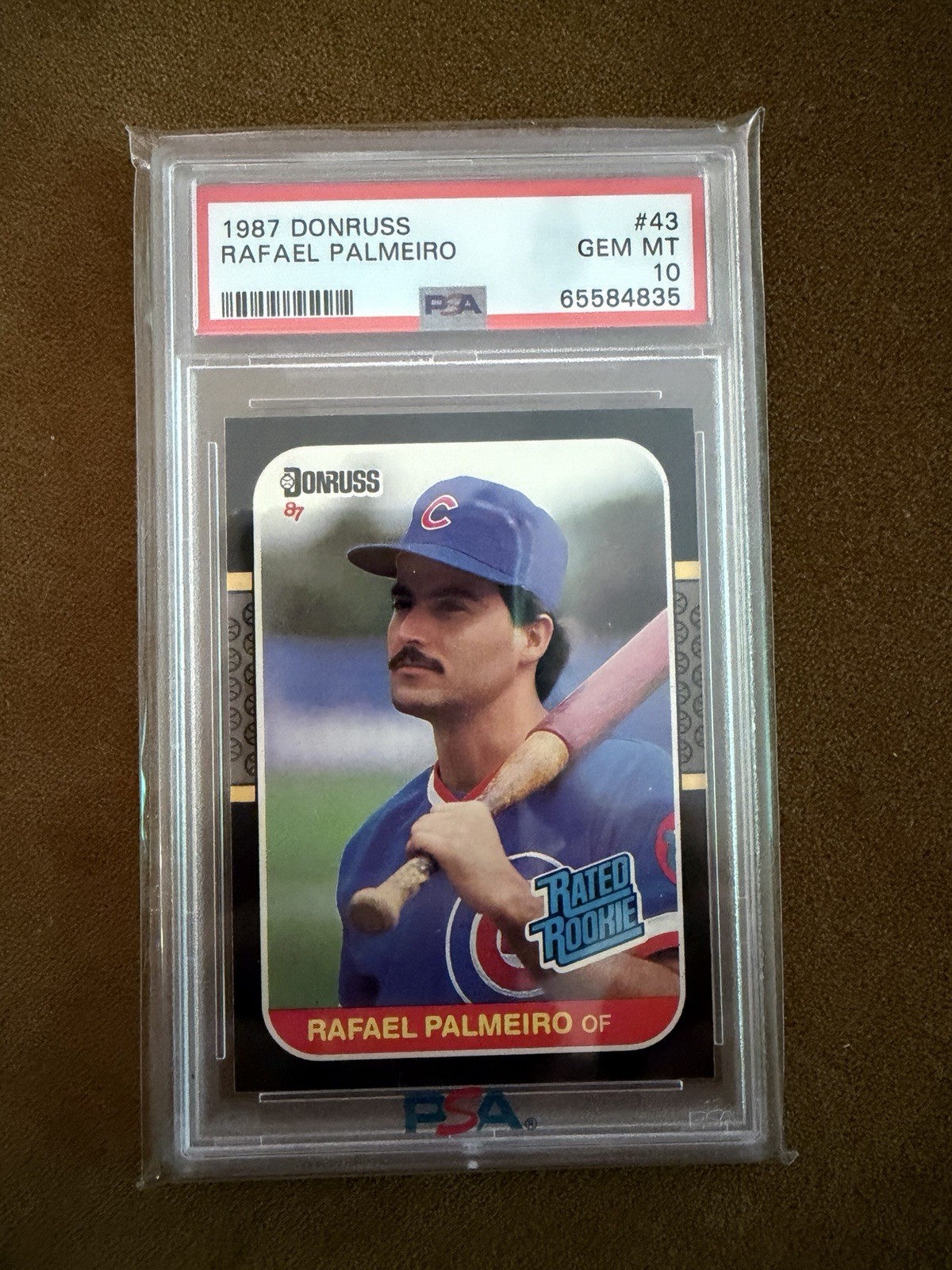 1987 Donruss Rated Rookie Rafael Palmeiro #43 (RC) PSA 10