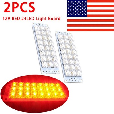2Pcs Super Bright 12V 24 LED Piranha LED Light Panel Board Lamp lighting US