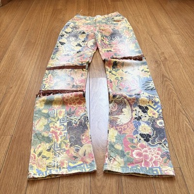 Vintage Pianura Studio Roberto Cavalli Style Patchwork Print Bootcut Jeans M