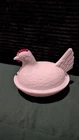 Milk Glass Hen On Nest Unmarked Approx. 3x4x4in. Vintage