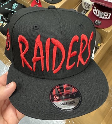 New Era Las Vegas Raiders 9Fifty Snapback Hat Black Big Red Letters