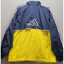Vintage Adidas Jacket Mens Medium Windbreaker Coat Retro 90s Y2K Color Block