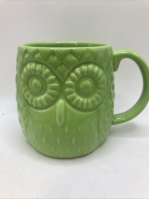 OWL 3D MUG/COFFEE CUP Lime Green VINTAGE HOME Essentials EC