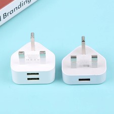 Universal UK Plug 3 Pin Wall Charger Adapter With 1/2 USB Ports Charging