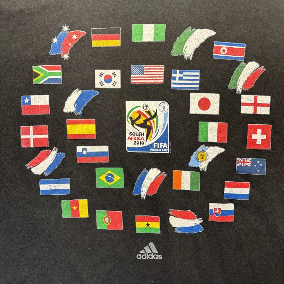 Camiseta para hombre Adidas Sudáfrica 2010 Copa Mundial de la FIFA Banderas de fútbol - XL Foto 2 de 4