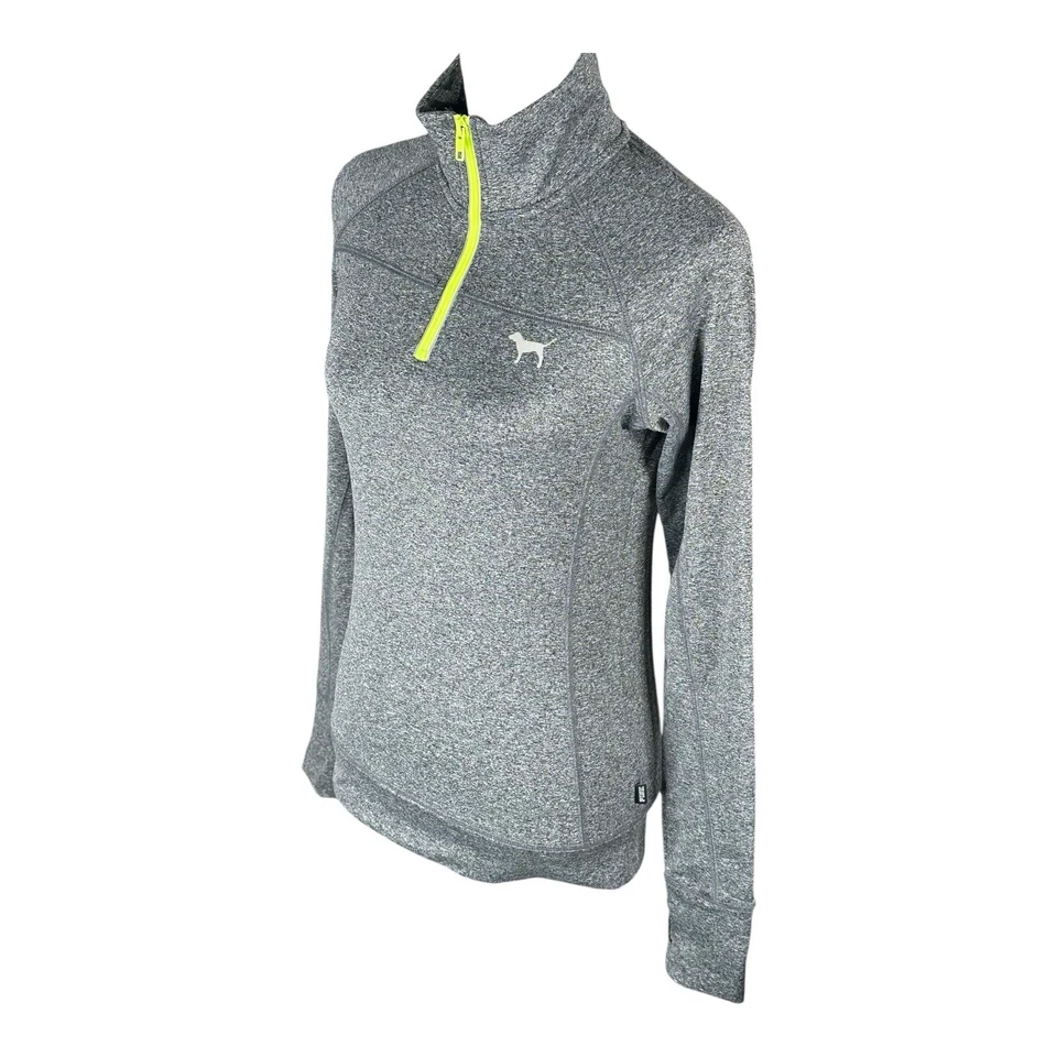 JERSEY ROSA de Victoria Secret 1/4 Cremallera Gris Con Agujeros para el Pulgar Talla XS Foto 3 de 4