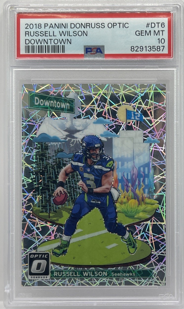 Russell Wilson 2018 Panini Optic Downtown PSA 10 GEM Seattle Seahawks Rare SSP