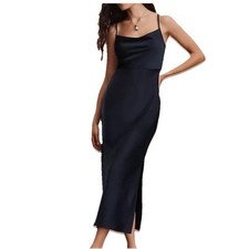 BHLDN Black Double Slit Dress Size 4US
