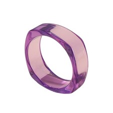 Acrylic Colorful Resin Open Bracelet Geometric Simple Transparent Wide Cuff - 08