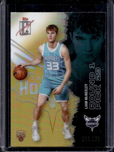 2025-26 Topps Signature Class Liam McNeeley Chrome Rookie Yellow Refractor #/275