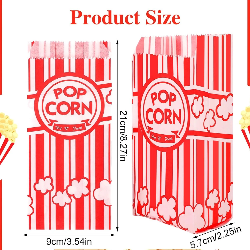 600 Pcs Popcorn Bags, 1 Oz Paper Bags Individual Servings Bulk One Size, Red - Image 2 of 4