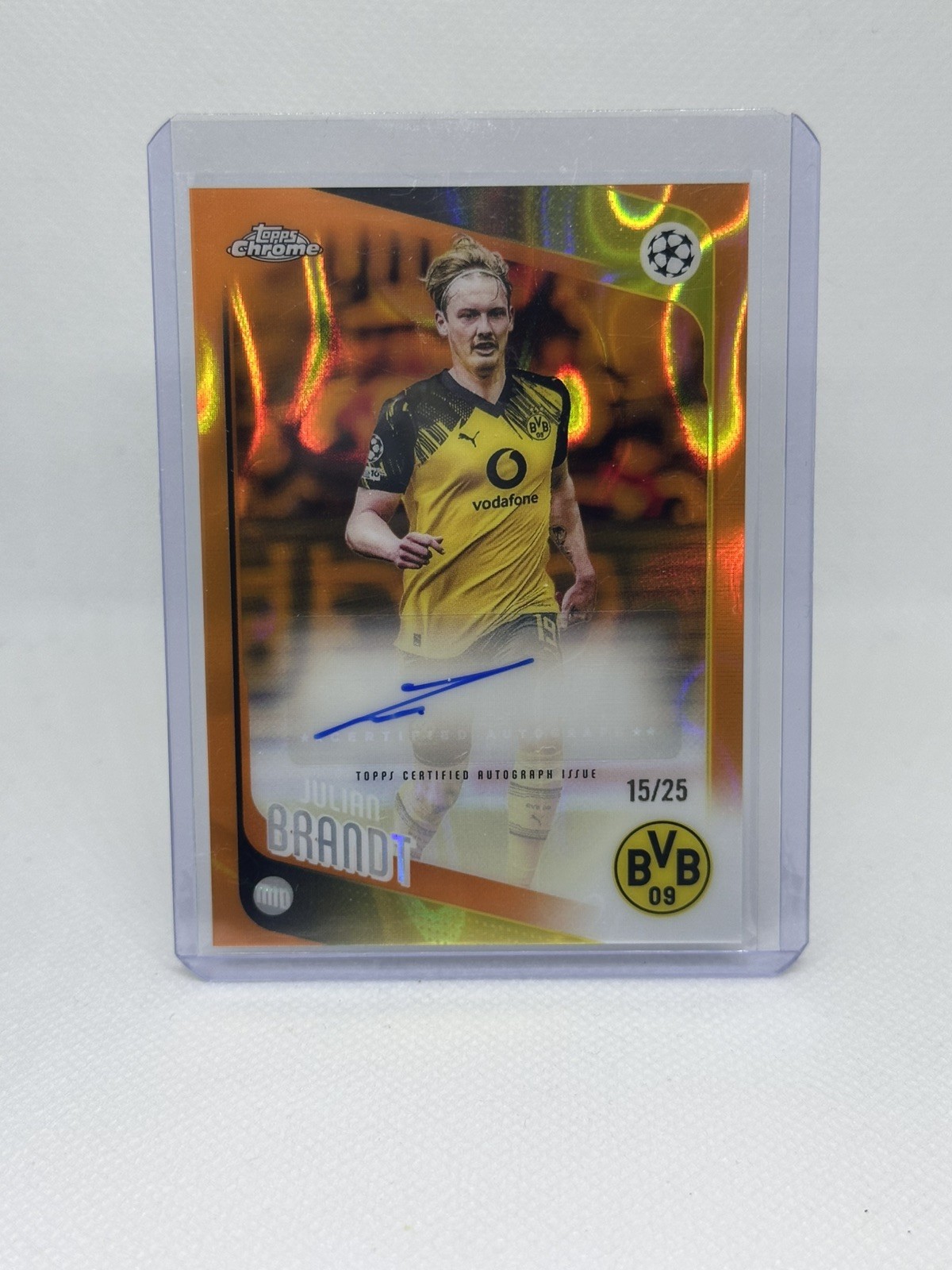 2025-26 Chrome UEFA UCC Julian Brandt Orange Lava Refractor /25