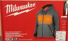 Milwaukee Men’s 12Volt Gray Heated Hoodie Kit Large M12 306G-21L NEW