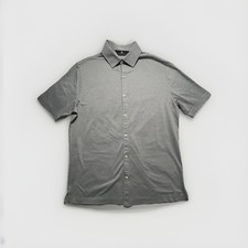 Hart Schaffner Marx Men's Gray Short Sleeve Button Shirt Size Medium