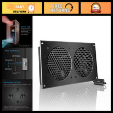 Quiet 12" Cooling Fan System with Speed Control for Home Theater AV Cabinets