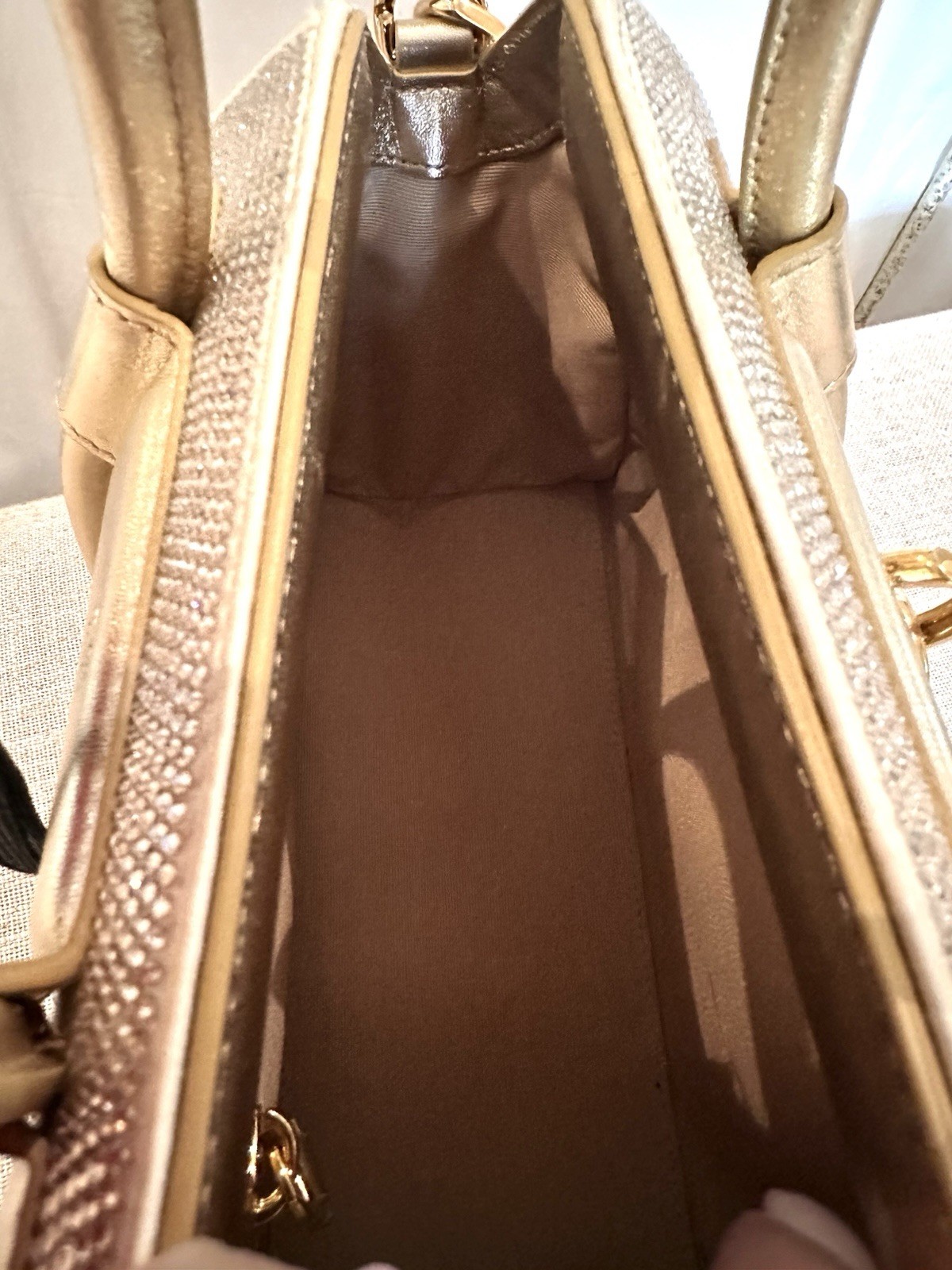 Givenchy Antigona Lock Small Metallic Gold Top Handle Satchel Zip Dust Bag image 7