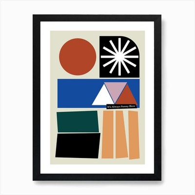 Its Always Sunny Here Beige Art Pri Gerahmtes Wandbild Poster Leinwanddruck Bild